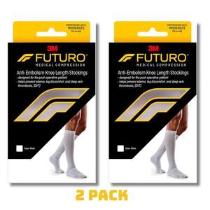Futuro Knee-Length Moderate Compression Stockings - 18-21 mmHg - XL, 2 Pack